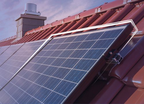 Solarzellen auf einem Dach